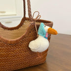 Japanese Style Lucky Felt Goose Pendant, Handmade Wool Felt Duck Bag Charm, Cute Animal Keychain, Goose Hanging Ornament Gift