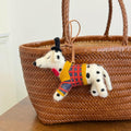 Japanese Style Lucky Felt Dalmatian Dog Pendant, Handmade Wool Felt Dog Bag Charm, Cute Spotted Dog Keychain, Animal Hanging Ornament Gift