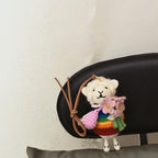 Japanese Style Lucky Rainbow Lamb Wool Felt Pendant, Handmade Sheep Bag Charm, Cute Animal Keychain, Flower Lamb Hanging Ornament Gift