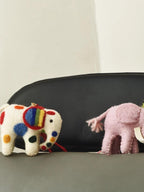 Japanese Style Lucky Felt Elephant Pendant, Handmade Wool Felt Elephant Bag Charm, Cute Colorful Keychain, Elephant Hanging Ornament Gift