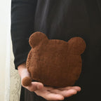 Japanese Style Lucky Felt Bear Coin Purse, Handmade Wool Felt Pouch, Cute Animal Zipper Wallet, Gift for Women