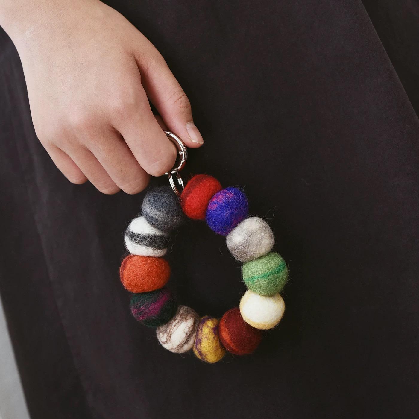 Japanese Style Lucky Felt Fish Coin Purse, Handmade Wool Felt Round Pouch, Cute Cartoon Zipper Wallet, Colorful Wrist Bag Charm Gift