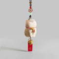 Japanese Style Lucky Maneki Neko Car Mirror Pendant, Hand Carved Wooden Cat Hanging Ornament, Good Luck Charm, Rearview Mirror Decor Gift