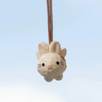 Japanese Style Bunny Bee Hanging Ornament, Hand Carved Wooden Rabbit Charm, Cute Animal Keychain, Bag Charm, Car Hanging Decor Gift