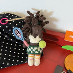 Cute Wool Felt Tennis Horse Keychain, Handmade Pony Bag Charm, Kawaii Animal Hanging Ornament, Sporty Horse Pendant Gift, Lucky Charm