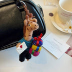 Cute Deer Wool Felt Keychain, Handmade Reindeer Bag Charm, Gift Carrying Deer Hanging Ornament, Kawaii Animal Pendant, Lucky Gift