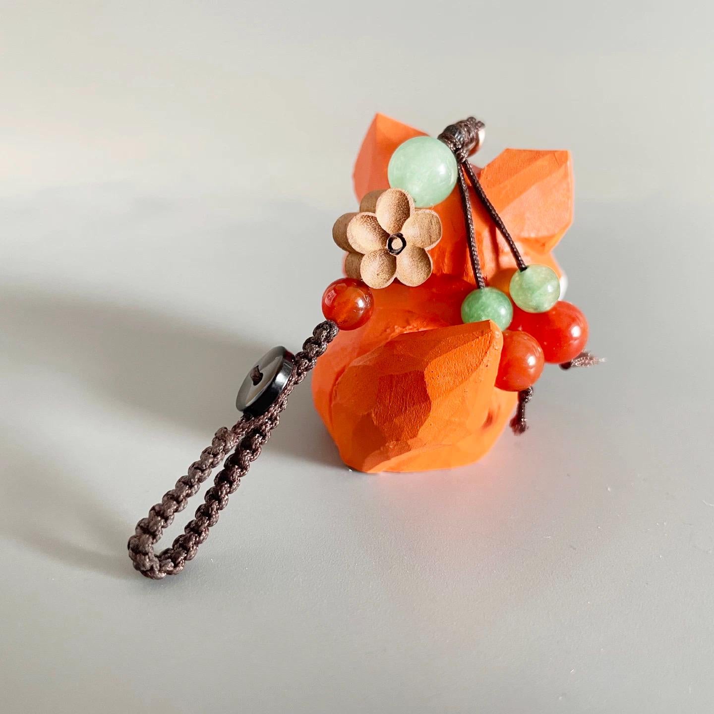 Japanese Style Wooden Little Prince Fox Pendant, Hand Carved Fox Keychain, Cute Fox Bag Charm, Lucky Hanging Ornament, Handmade Gift