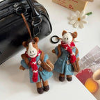 Handmade Wool Felt Pony Bag Charm, Studious Horse Keychain Pendant, Cute Animal Hanging Ornament, Backpack Charm, Car Hanging Decor, Gift