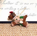 Nepal Handmade Wool Felt Polka Dot Dog Bag Charm, Cute Puppy Keychain Pendant, Animal Hanging Ornament, Backpack Charm, Lucky Gift