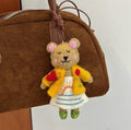 Japanese Style Handmade Wool Felt Bear Pendant, Cute Bear Bag Charm, Animal Keychain, Backpack Hanging Ornament, Kawaii Gift, Lucky Charm