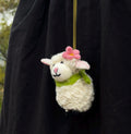 Japanese Style Sheep Pendant, Handmade Wool Felt Lamb Bag Charm, Cute Animal Keychain, White Sheep Hanging Ornament, Backpack Charm,Gift