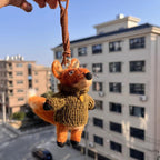 Fox Wool Felt Bag Charm, Handmade Nepal Fox Pendant, Cute Sweater Fox Keychain, Car Mirror Hanging Ornament, Woodland Animal Gift