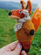 Fox Wool Felt Bag Charm, Handmade Nepal Fox Pendant, Cute Sweater Fox Keychain, Car Mirror Hanging Ornament, Woodland Animal Gift
