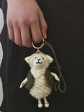 Handmade Wool Felt Lamb Bag Charm, White Sheep Keychain Pendant, Cute Animal Hanging Ornament, Soft Backpack Charm, Gift for Her
