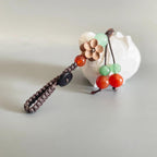 Japanese Style Pomeranian Dog Pendant, Hand Carved Wooden Keychain, Lucky Puppy Bag Charm, Cute Pet Ornament, Small Dog Gift