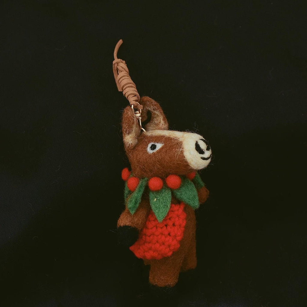 Japanese Style Felt Horse Pendant, Handmade Wool Horse Bag Charm, Cute Lucky Pony Keychain, Animal Purse Charm, Car Hanging Ornament Gift
