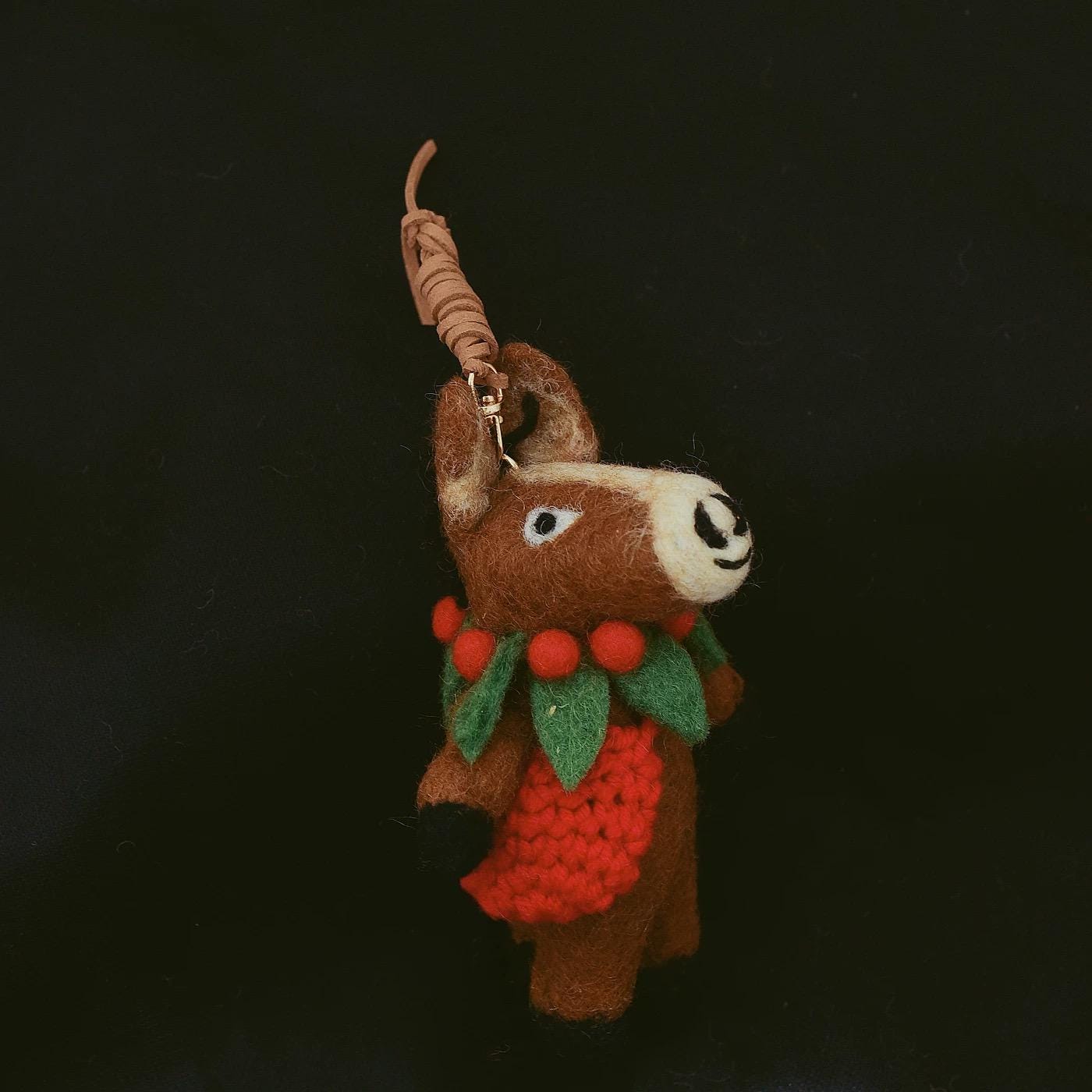 Japanese Style Felt Horse Pendant, Handmade Wool Horse Bag Charm, Cute Lucky Pony Keychain, Animal Purse Charm, Car Hanging Ornament Gift