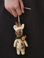 Japanese Style Felt Deer Pendant, Wool Felt Deer Bag Charm, Deer Keychain, Cute Animal Hanging Ornament, Handmade Gift, Backpack Pendant