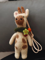 Japanese Style Felt Deer Pendant, Wool Felt Deer Bag Charm, Deer Keychain, Cute Animal Hanging Ornament, Handmade Gift, Backpack Pendant
