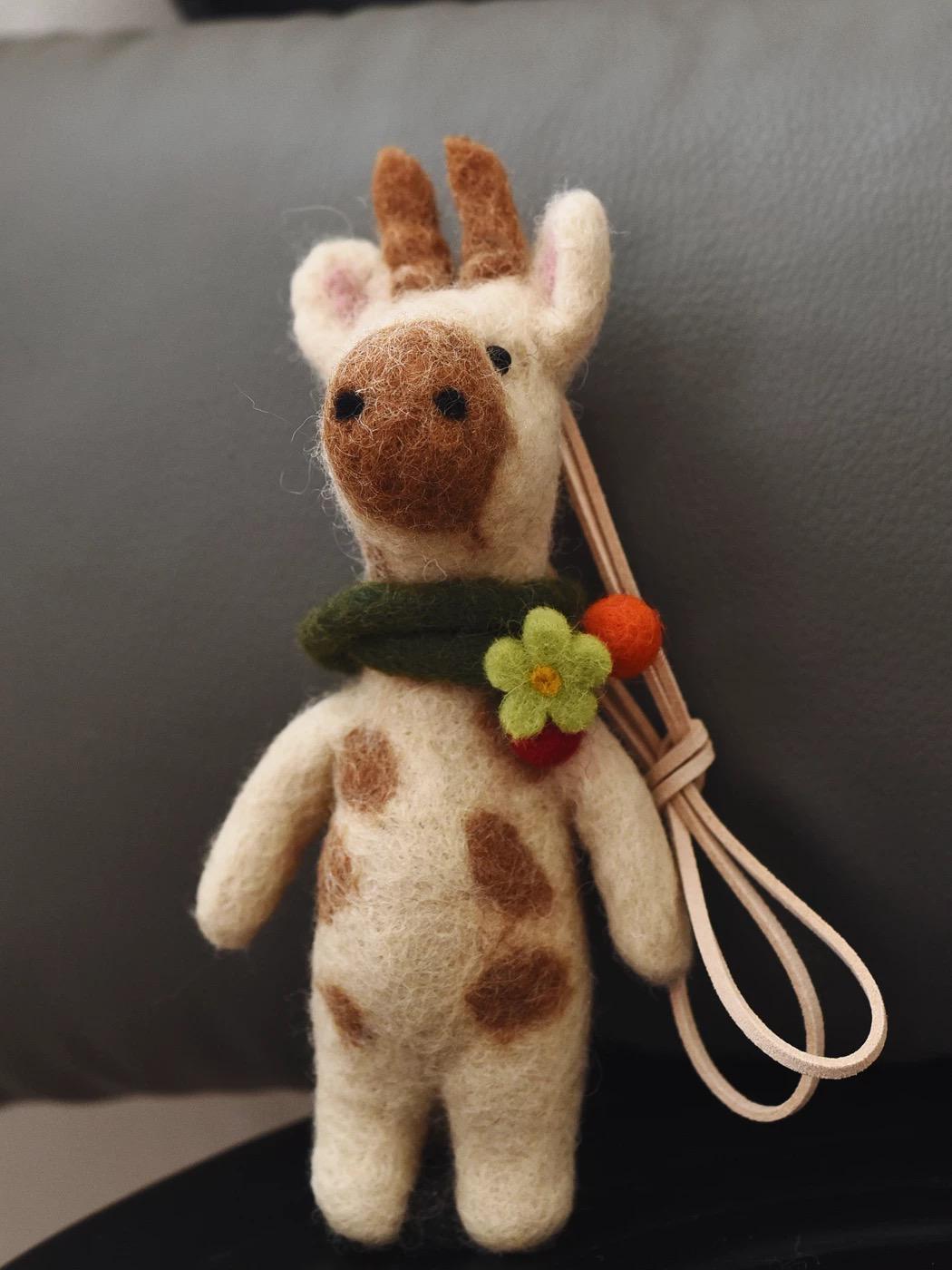 Japanese Style Felt Deer Pendant, Wool Felt Deer Bag Charm, Deer Keychain, Cute Animal Hanging Ornament, Handmade Gift, Backpack Pendant