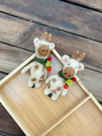 Japanese Style Felt Deer Pendant, Wool Felt Deer Bag Charm, Deer Keychain, Cute Animal Hanging Ornament, Handmade Gift, Backpack Pendant