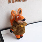 Fox Wool Felt Bag Charm, Handmade Nepal Fox Pendant, Cute Sweater Fox Keychain, Car Mirror Hanging Ornament, Woodland Animal Gift