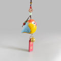 Japanese Style Sun Conure Wooden Keychain, Hand Carved Bird Pendant, Linden Wood Parrot Bag Charm, Cute Lucky Gift, Animal Keyring
