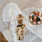 Japanese Style Felt Deer Pendant, Wool Felt Deer Bag Charm, Deer Keychain, Cute Animal Hanging Ornament, Handmade Gift, Backpack Pendant