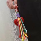 Rainbow Heart Tassel Bag Charm, Colorful Bag Pendant, Handmade Heart Keychain, Cute Purse Charm, Backpack Accessory, Gift for Her