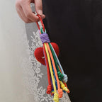 Rainbow Heart Tassel Bag Charm, Colorful Bag Pendant, Handmade Heart Keychain, Cute Purse Charm, Backpack Accessory, Gift for Her