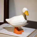Japanese Wooden Call Duck Figurine, Hand Carved Linden Wood Duck Statue, Japanese Style Animal Decor, Cute Duck Desk Ornament Gift