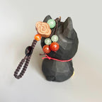 Hand Carved Wooden Doberman Keychain, Cute Dog Bag Charm, Lucky Puppy Pendant, Backpack Charm, Car Mirror Ornament Gift