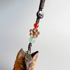 German Shepherd Keychain, Hand Carved Wooden Dog Bag Charm, Rearview Mirror Ornament, Puppy Pendant, Gift for Dog Lovers