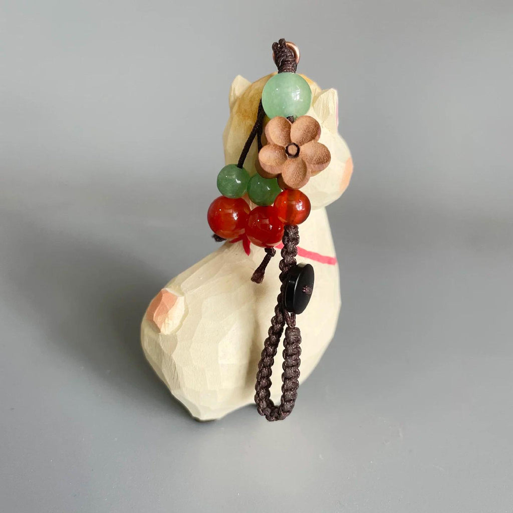 Hand Carved Wooden Alpaca Keychain, Cute Llama Bag Charm, Animal Pendant, Lucky Gift, Rearview Mirror Ornament