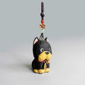 Hand Carved Wooden Doberman Keychain, Cute Dog Bag Charm, Lucky Puppy Pendant, Backpack Charm, Car Mirror Ornament Gift