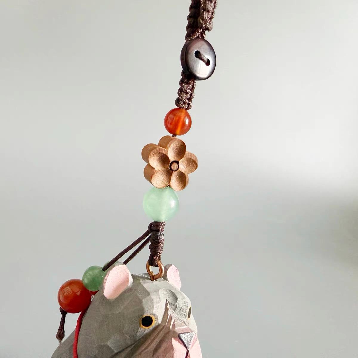 Hand Carved Wooden American Bully Bag Charm, Gray Dog Keychain, Car Mirror Charm, Backpack Charm, Dog Lover Gift