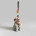 Hand Carved Wooden American Bully Bag Charm, Gray Dog Keychain, Car Mirror Charm, Backpack Charm, Dog Lover Gift