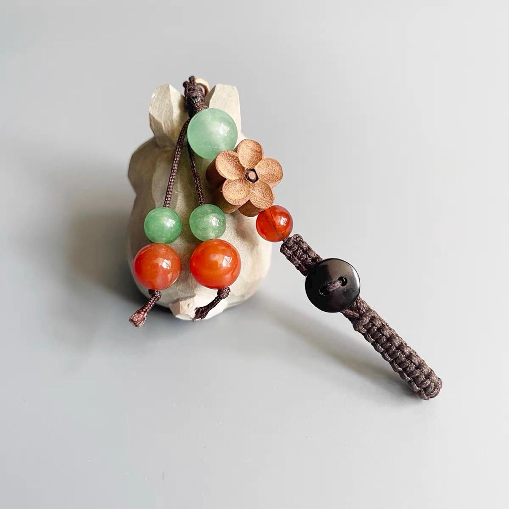 Hand Carved Wooden Gray Rabbit Bag Charm, Cute Bunny Keychain, Car Mirror Charm, Backpack Charm, Rabbit Lover Gift