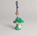 Hand Carved Wooden Crocodile Bag Charm, Green Alligator Keychain, Car Mirror Charm, Backpack Charm, Animal Lover Gift