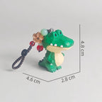 Hand Carved Wooden Crocodile Bag Charm, Green Alligator Keychain, Car Mirror Charm, Backpack Charm, Animal Lover Gift