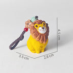 Hand Carved Wooden Lion Bag Charm, Cute Lion Keychain, Car Mirror Charm, Backpack Charm, Lion Lover Gift