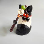 Hand Carved Wooden Border Collie Bag Charm, Black White Dog Keychain, Car Mirror Charm, Backpack Charm, Dog Lover Gift