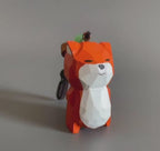 Japanese Style Wooden Fox Keychain Gift Box, Hand Carved Fox Charm, Cute Animal Pendant, Handmade Bag Charm, Unique Birthday Gift
