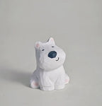 Hand Carved Wooden Westie Figurine – Minimalist White Puppy Sculpture, Handmade Desk Decor, Cute Animal Ornament, Gift for Dog Lovers, Art