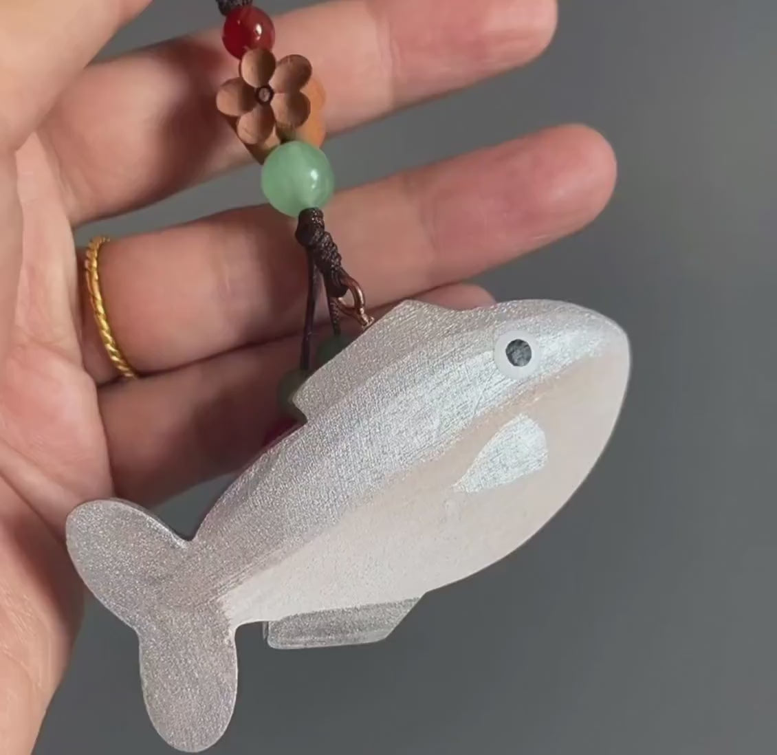 Hand Carved Wooden Fish Keychain, Minimalist Fish Bag Charm, Cute Ocean Animal Keyring, Small Wood Fish Pendant, Nature Inspired Gift