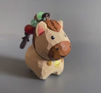 Hand Carved Japanese Style Miniature Wooden Horse Keychain, Basswood Pony Charm, Lucky Zodiac Horse Bag Charm, Car Hanging Ornament Gift