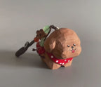 Hand Carved Wooden Dog Keychain, Cute Puppy Keyring, Handmade Wood Bag Charm, Phone Charms, Car Key Pendant, Gift for Friends