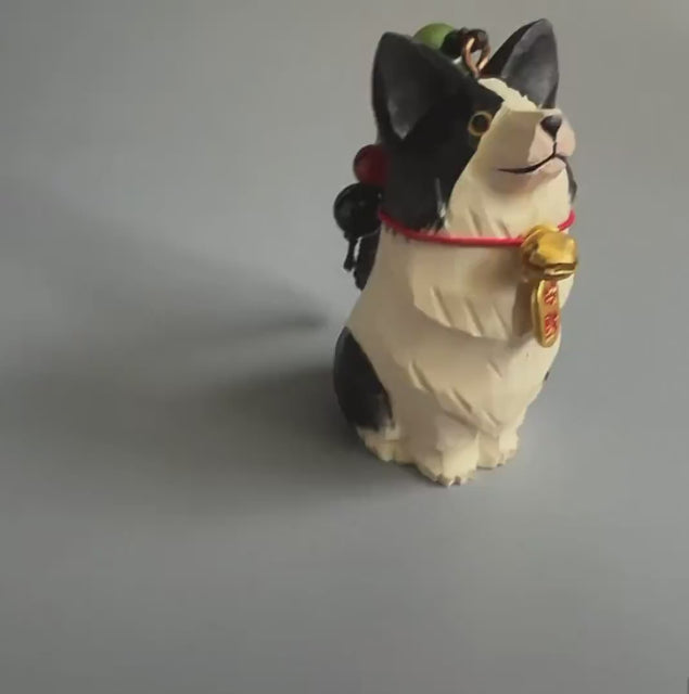 Hand Carved Wooden Border Collie Bag Charm, Black White Dog Keychain, Car Mirror Charm, Backpack Charm, Dog Lover Gift